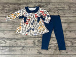 GLP0798 Fall Flower Blue Girl's Set