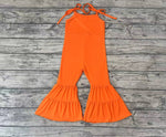 SR0451 Solid Orange Girl's Jumpsuit