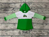 BT0371 Truck Green Hoodie Pullover Boy Shirt Top