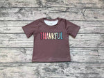 BT0327 THANKFUL Brown Boy Shirt Top