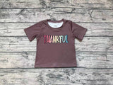 BT0327 THANKFUL Brown Boy Shirt Top