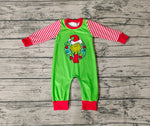 LR0579 Christmas Decorative garland Green Baby Boy's Romper