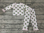 GLP0776 Truck Stripe Pink Kids Pajamas