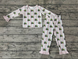 GLP0776 Truck Stripe Pink Kids Pajamas