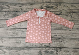 GT0363 Flower Zipper Pullover Kids Shirt Top