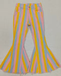 P0332 God Colorful Stripe Denim Flared Girl's Pants Jeans