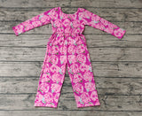 LR0715 Flower Pink Girl's Jumpsuit