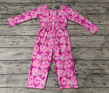 LR0715 Flower Pink Girl's Jumpsuit