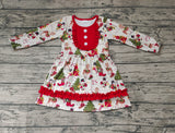 GLD0292 Christmas Snowman Elk Girl's Dress