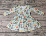 SALE GLD0349 Cactus Boots Green Girl's Dress