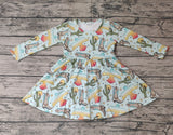 SALE GLD0349 Cactus Boots Green Girl's Dress