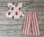 GSPO0961 Cow Flower Stripe Girl Set