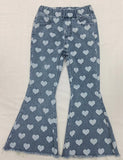 P0333 Love Denim Flared Girl's Pants Jeans