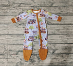 LR0632 Farm Fresh House Cow Buttons Baby Zip Sleeper