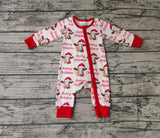 LR0739 Merry Christmas Cow Red  Baby Zip Sleeper