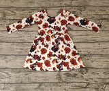 GLD0226 Cow Brown Girl's Dress