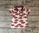 BT0175 Western Cow Buttons Kids Shirt Top Boy