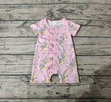 SR0523 Lightning Pink Ruffle Baby Romper Girl