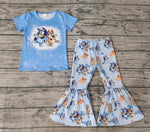 GSPO1059 Cartoon Blue Dog Girl Set