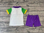 BSSO0311 Mardi gras Crocodile Green Purple Boy Shorts Set