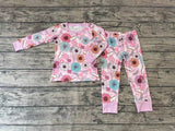 GLP0977 Flower Boots Pink Girl Pajamas Set