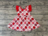 GSD0513 Valentine's day smiley Red Girl's Dress