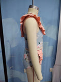 S0179 Summer Flower Pink Girl's Swimsuit