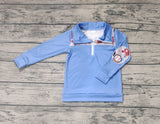 BT0466 Baseball Boy Zipper Pullover Boy Shirt Top