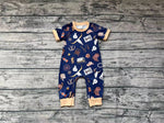 SR0187 Western Boots Skull Bull Baby Romper Boy