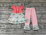 GSPO1132 Easter Rabbit Flower Pink Stripe Girl Set