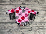 LR0815 Howdy yall Love Pink Baby Bubble Romper Girl