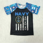 A9-2-1 NAVY Flag Boy's Short Sleeves Shirt Top