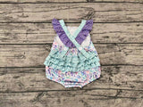 SR0735 Ocean Shell Starfish Purple Baby Girl Romper