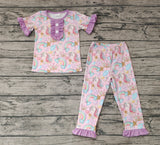 GSPO0949 Rainbow Unicorn Purple Girl Pajamas Set