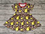 GSD0547 Softball Leopard Yellow Girl's Dress