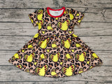 GSD0547 Softball Leopard Yellow Girl's Dress