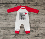 LR0797 MR STEAL YOUR HEART Red Baby Romper Boy