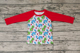 BT0471 Dinosaur Love Red Kids Shirt Top