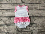 SR0643 Embroidery Fishing Dog Baby Girl Romper