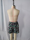 S0218 Summer Camo Green Boy's Shorts Swim Trunks