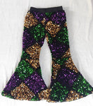 P0359 Boutique Fashion Mardi gras Shiny Sequin Pants