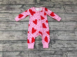 LR0839 Valentine's Day Love Pink Red Baby Zip Sleeper