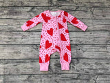 LR0839 Valentine's Day Love Pink Red Baby Zip Sleeper