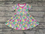 GSD0537 St patrick Rainbow Girl's Dress
