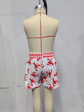 S0202 Summer Crawfish Red Boy's Shorts Swim Trunks