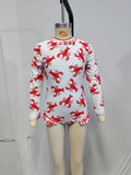 S0220 Summer Crawfish Red Girls Swimsuit Onesie