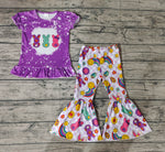 GSPO1116 Easter Bunny Purple Flower Girls Set