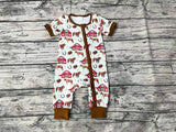 SR0509 Farm Horse House Brown Baby Zip Sleeper