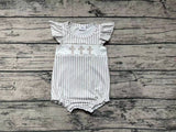 SR0617 Easter Cross Green Stripe Girl Romper