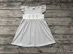 GSD0568 Easter Cross Green Stripe Girl's Dress